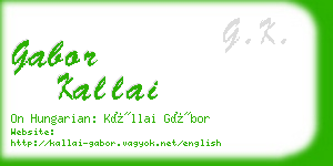 gabor kallai business card